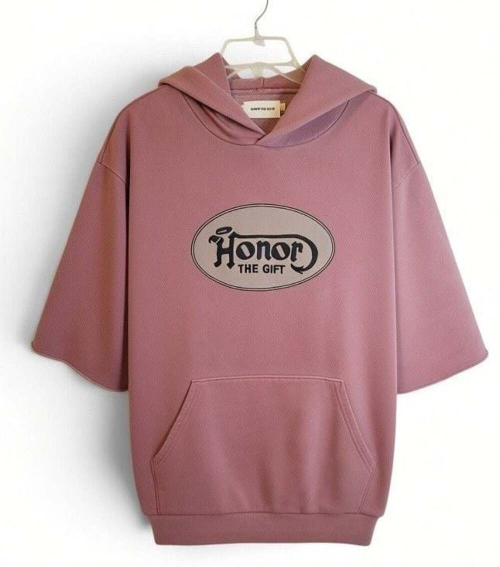 Honor the Gift City of Angels Short Sleeve‎ Hoodie Dusty Pink Size L
